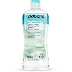 تصویر میسلار واتر و پاک کننده آرایش ضد آب دوفاز باباریا مدل Babaria Biphasic Aloe Micellar Water Babaria Biphasic Aloe Micellar Water 400ml