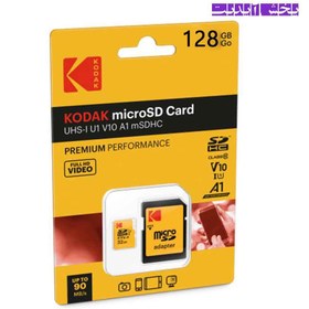 تصویر رم میکرو (کارت حافظه) 128 گیگ کداک KODAK microSD Card UHS-I U1 V10 mSDXC 