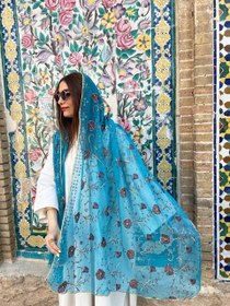 تصویر شال هندی نیلی 