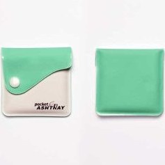 تصویر زیرسیگاری جیبی چهارخانه سرمه ای 