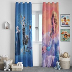 تصویر پرده اتاق دخترانه طرح السا و آنا 