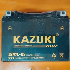 تصویر باتری موتور سیکلت ۷ آمپر کوتاه ۱۲ ولت کازوکی ژاپن Battery motorcycle