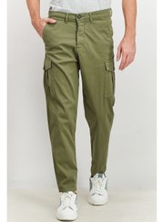 تصویر شلوار کتان مردانه ساده، زیتونی برند selected homme Men Solid Chino Cargo Pants, Olive