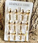 تصویر گوشواره استیل مدل ستاره آویزان 