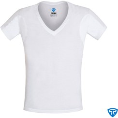 تصویر زیرپوش مردانه ضد تعریق یقه هفت سفید 