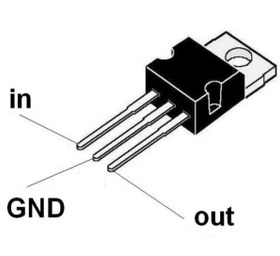 تصویر آی سی رگلاتور ولتاژ ۵ ولت مثبت 7805معمولی 