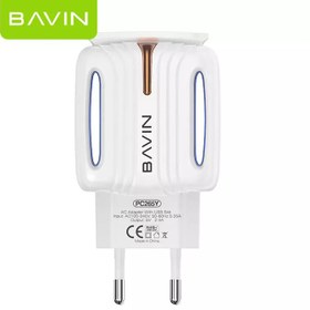 تصویر شارژر دیواری فست شارژ میکرو باوین BAVIN 2.4A Dual Micro Adapter Charger PC265Y 