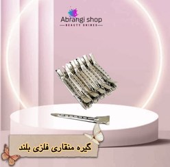 تصویر گیره تقسیم مو منقاری فلزی بلند ۱۲عددی 