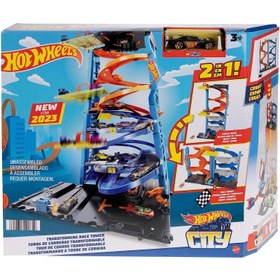 تصویر ست بازی برج مسابقه متحول شونده هات ویلز سیتی برند hotwheels Hot Wheels City Transforming Race Tower Playset