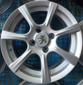 تصویر رینگ فابریک سایز۱۵ (۱۰۸×۴) نقره‌ای (۷پر)(نیریز) Original wheel size 15"(4×108) Silver Neyriz