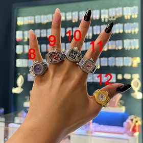 تصویر انگشتر ساعتی گرد ساده 