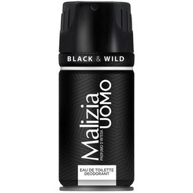 تصویر اسپری مالیزیا یومو مدل بلک اند وایلد Malizia Uomo Black Wild Spray 150ml رایحه اسپرت 