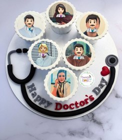 تصویر سینی کاپ کیک روز پزشک | کد: ZNB-SMS 