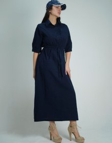 تصویر پیراهن ساحلی مک جین جنس کتان لینن - سبز پاستلی 