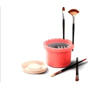 تصویر ظرف قلم‌شوی ره اورد ظرف قلم شور رنگ روغن ره آورد حفظ حالت قلم مو سهولت در شستشو و خشک کردن اصولی قلموها نگهدارنده قلم مو کاربرد آسان هنگام نقاشی درب دار