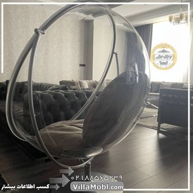 تصویر صندلی ریلکسی شیشه ای راک مدل گلزار 