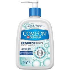 تصویر ژل شستشوی صورت کامان سازگار با پوست حساس حاوی عصاره آلوئه ورا و خیار حجم 500 میل Sensitive Skin 