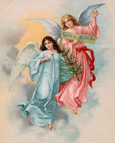 تصویر عکس با کیفیت نقاشی رنسانسی دو فرشته 