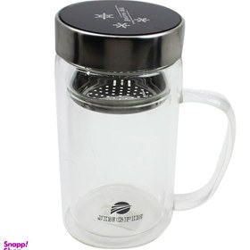 تصویر لیوان دمنوش ساز Jingpin با درب استیل 