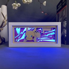 تصویر تابلو لایت باکس انیمه ای پیکاچو پوکمون | Pikachu Anime Light Box Pokemon 