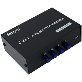 تصویر دیتا سوییچ چهار پورت VGA رویال VGA 4 to 1 switch royal