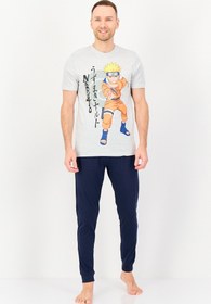 تصویر ست تیشرت و شلوار خواب مردانه ۲ تکه با طرح گرافیکی، چند رنگ برند naruto Men 2 Pcs Graphic Print Short Sleeve And Pajama Pants Set, Multicolor