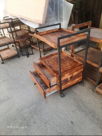 تصویر ترولی چوب فلز کشو دار 