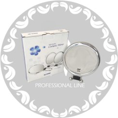 تصویر آینه آرایشی رومیزی تاشو ذره بینی ×10 دورو و دو حالته 