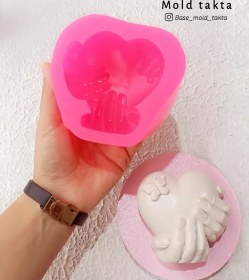 تصویر قالب سیلیکونی مجسمه قلب پروانه‌ای 