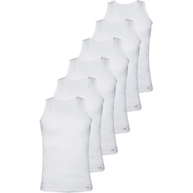 تصویر زیرپوش رکابی مردانه پنبینه مدل نخ پنبه خالص صادراتی پک ۶ عددی 