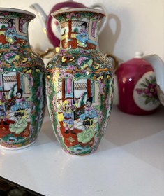 تصویر گلدان چینی گل مرغی 