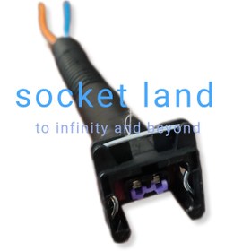 تصویر سوکت دو فیش همه کاره هولدردار مشکی socket