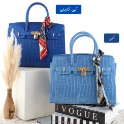 تصویر کیف مجلسی مدل کرواتی رنگ خاص شیک و زیبا با ارسال رایگان رنگ آبی کاربنی 