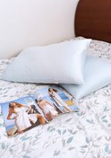 تصویر روبالشتی ابریشم first class رازکوک آبی اسمانی Silk pillow case