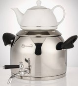 تصویر کتری قوری شیردار استیل هوم کینگ 5 لیتری کف چدن ورق یک ضخیم - مشکی 