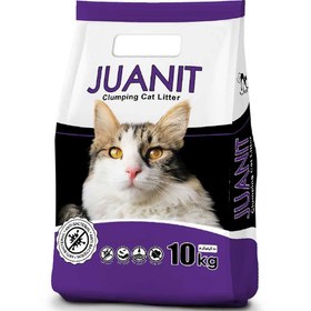 تصویر خاک گربه ژوانیت اسانس لوندر وزن ۷ کیلوگرم Juanit Cat Litter Lavender Scent 7kg