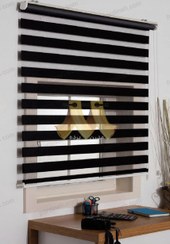 تصویر پرده زبرا ساده مشکی 