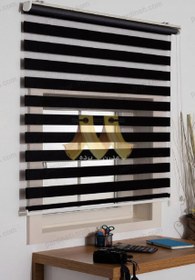 تصویر پرده زبرا ساده مشکی 