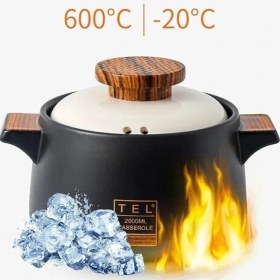 تصویر قابلمه شعله سرامیکی مستقیم 3 لیتر مشکی 