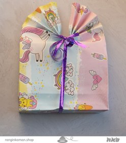 تصویر کاغذ کادو طرح یونیکورن Unicorn gift paper 