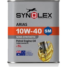 تصویر روغن موتور بنزینی سینولکس نیمه سینتتیک 10W40 SM حجم 5لیتر Synolex Arias SAE 10W-40 API SM 5L