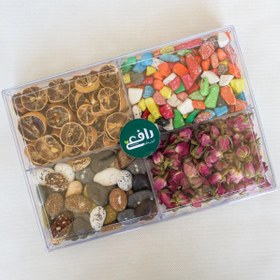 تصویر باکس شکر پنیر،شکلات سنگی،گل محمدی 500g BOX