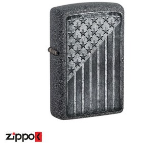 تصویر فندک اورجینال بنزینی زیپو مدل Zippo 49485 STARS AND STRIPES 49485 STARS AND STRIPES