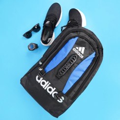 تصویر کوله پشتی مشکی آبی Adidas مدل Ronix 