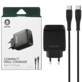 تصویر شارژر دیواری گرین لاین مدل GN20EUCCBK GREEN LION GN20EUCCBK WALL CHARGER 20W