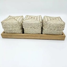 تصویر ست حصیری آجیل خوری روچ 