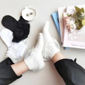 تصویر جوراب زنانه لب توری با جنس نخ پنبه 