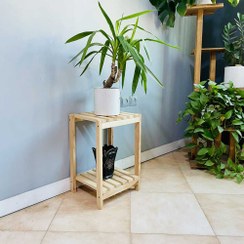 تصویر استند گلدان چوبی روستیک دکور مدل v901 flower stand