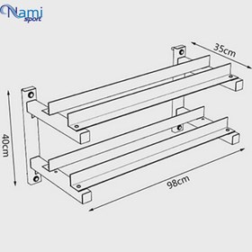 تصویر رک دمبل دیواری خانگی 2 طبقه Home wall کد kv1233 2-story home wall dumbbell rack Home wall