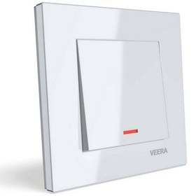 تصویر کلید تک پل ویرا مدل ساده سفید Veera Switch And Sockets White